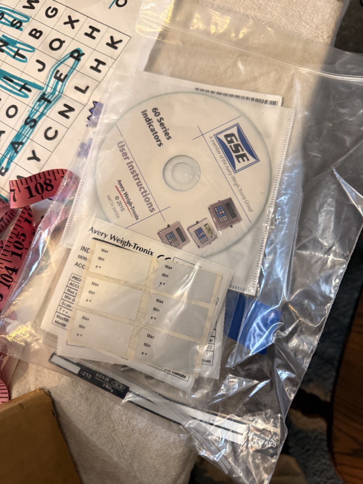 NEW GSE 60 Series Indicator Avery Scale User Instructions CD-Rom w/ stickers 465