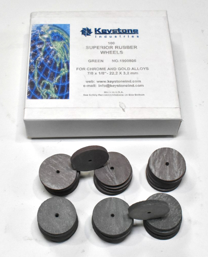 (30) Keystone SUPERIOR RUBBER Polishing Abrasive Wheels 7/8″ Jewelry GOLD ALLOYS