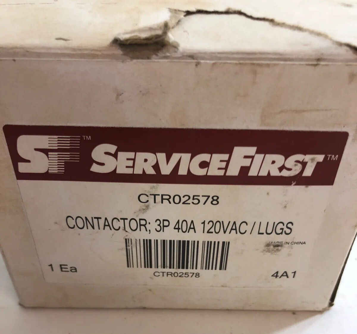 New Service First CTR02578 Contactor 3P 40A 120VAC Warranty! Fast Shipping!