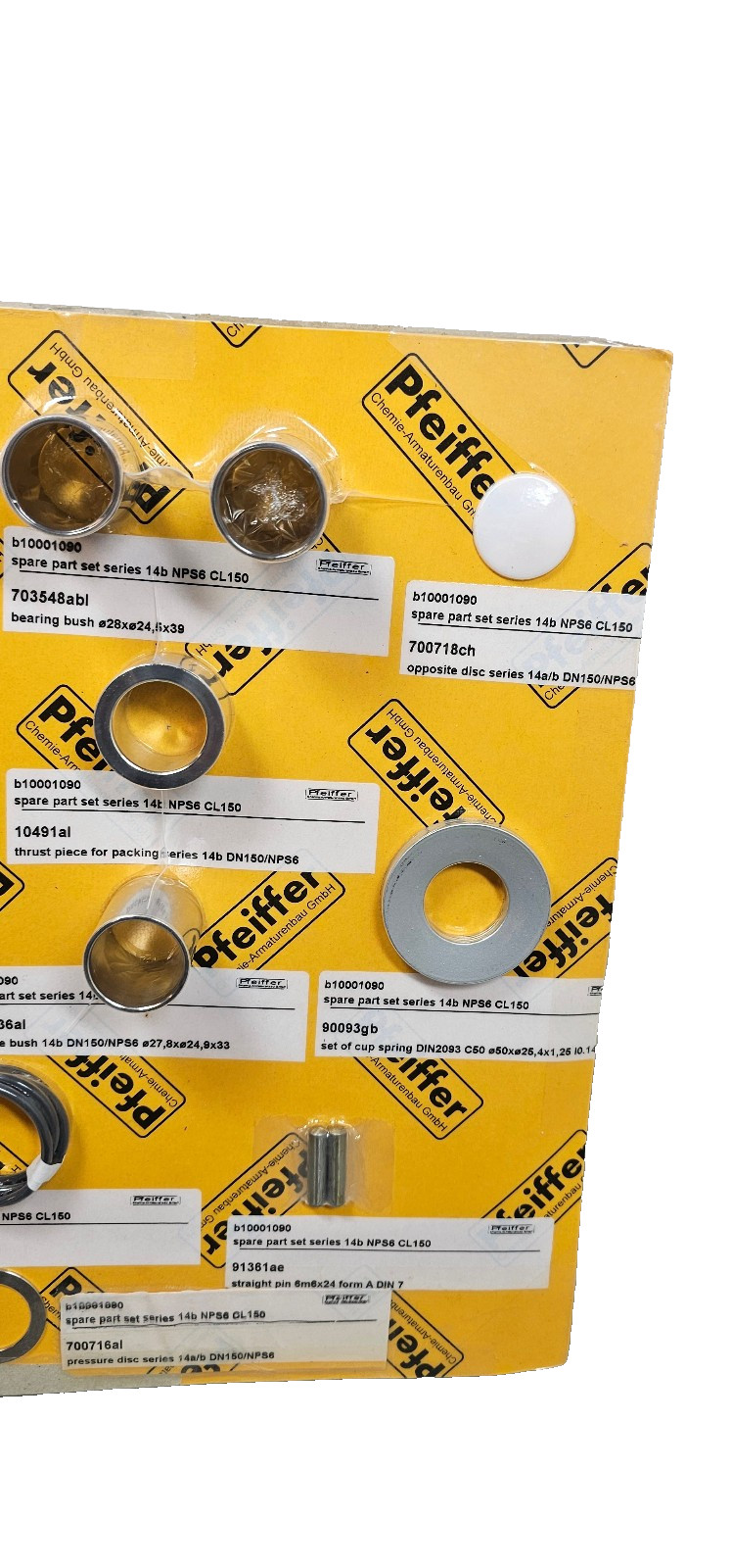Pfeiffer B1001090 260200/000 Spare Part Set Series 14b NPS6 CL150, Gasket, Rings