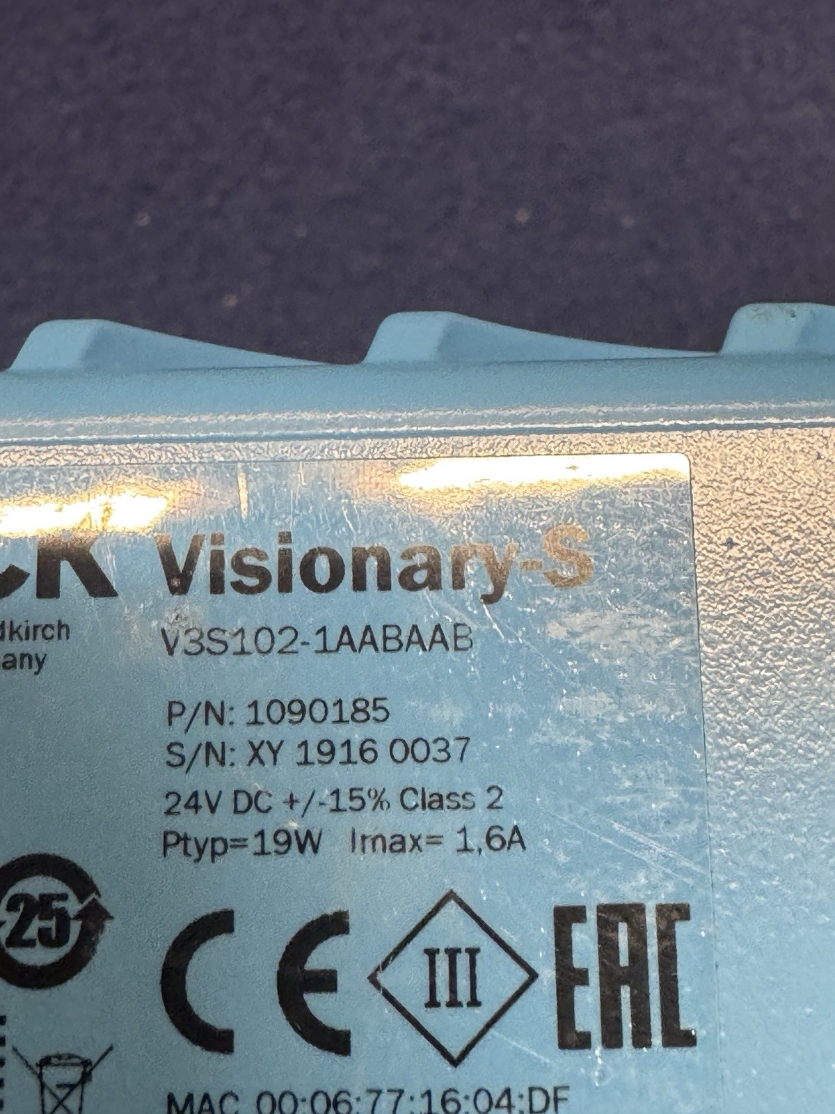 SICK Visionary-S V3S102-1AABAAB PN: 1090185 3D machine vision Used & Tested