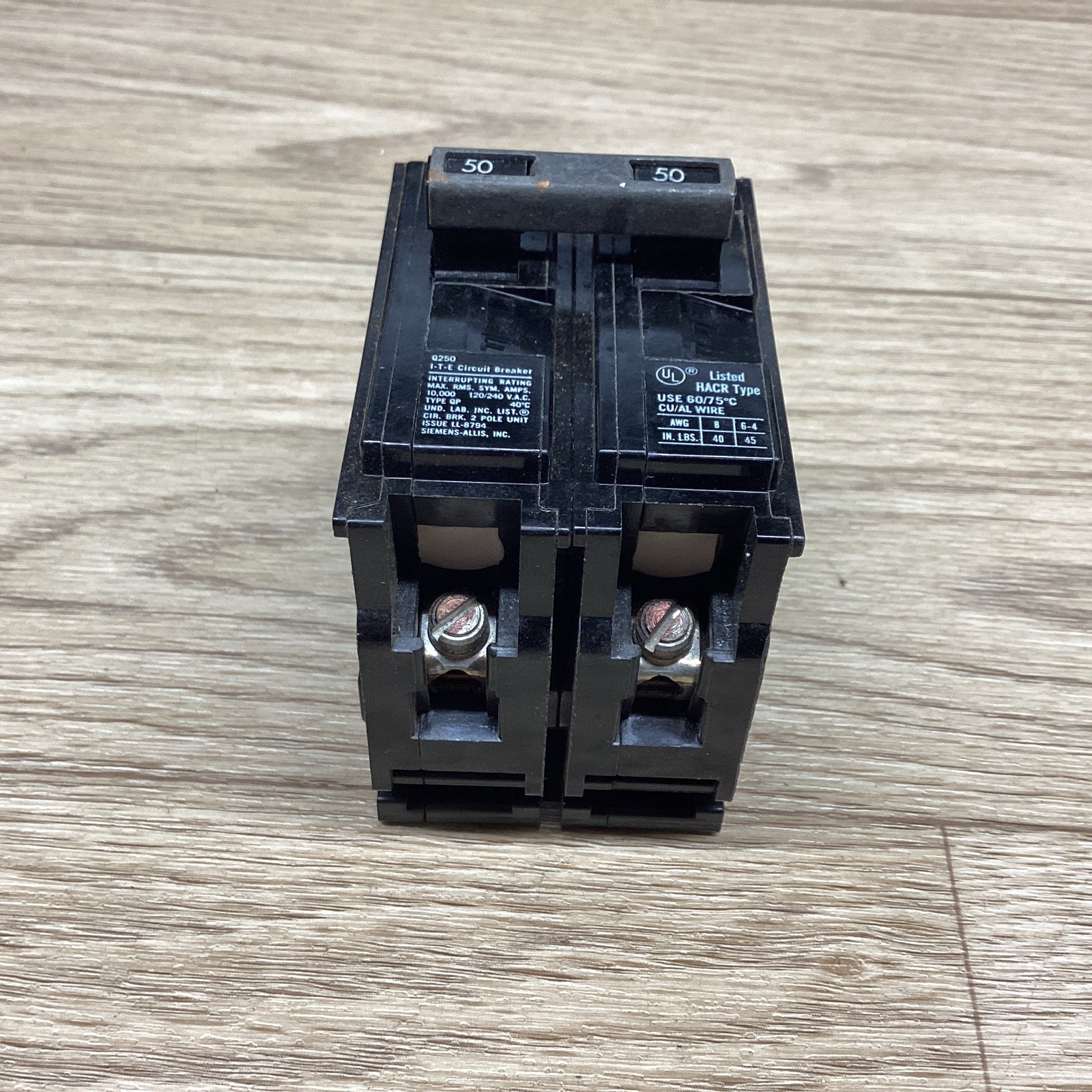 ITE Q250 2 POLE QP 50 AMP CIRCUIT BREAKER #800PT142*CO