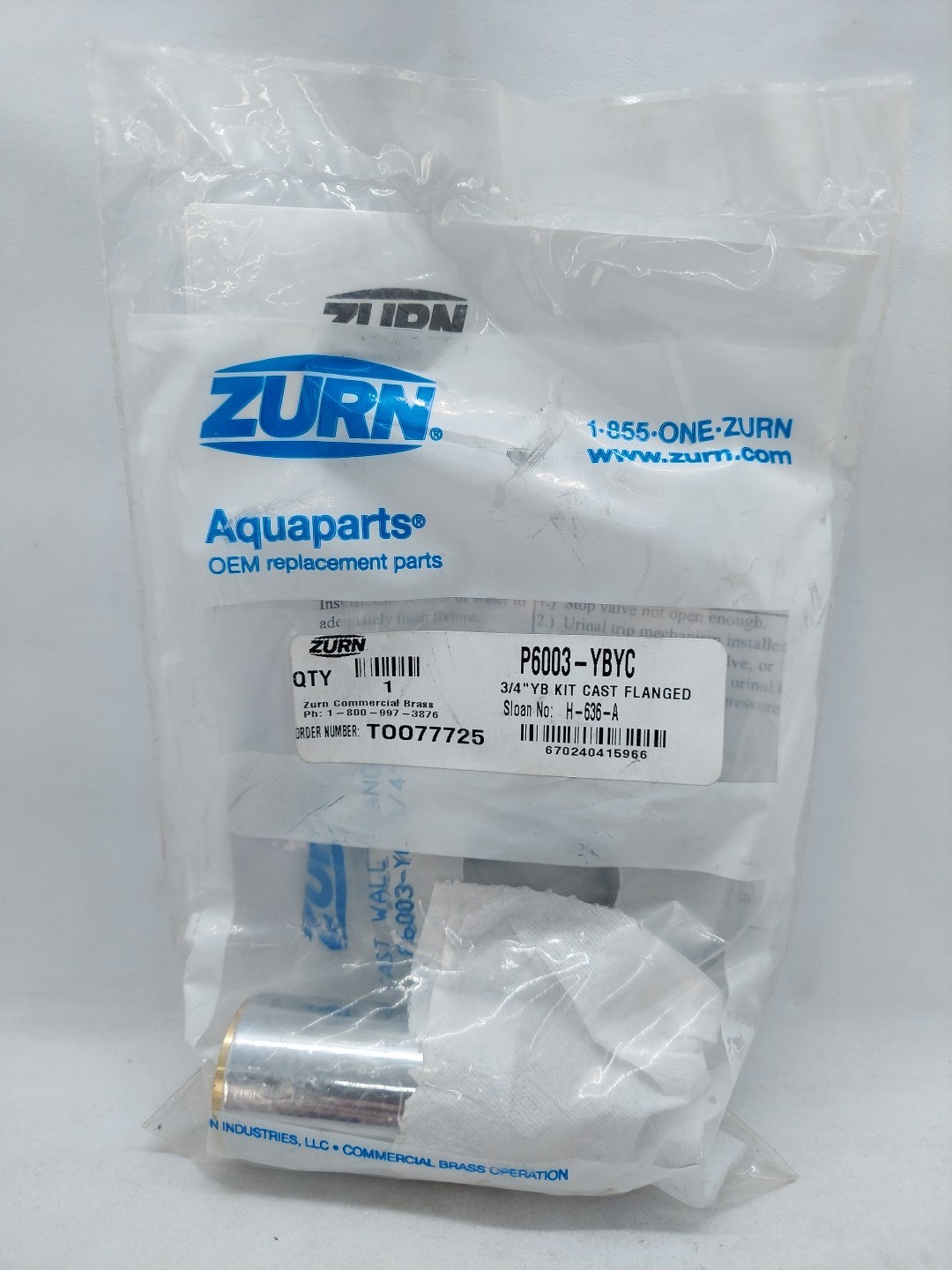Zurn P6003-YBYC Sweat Solder Kit 3/4