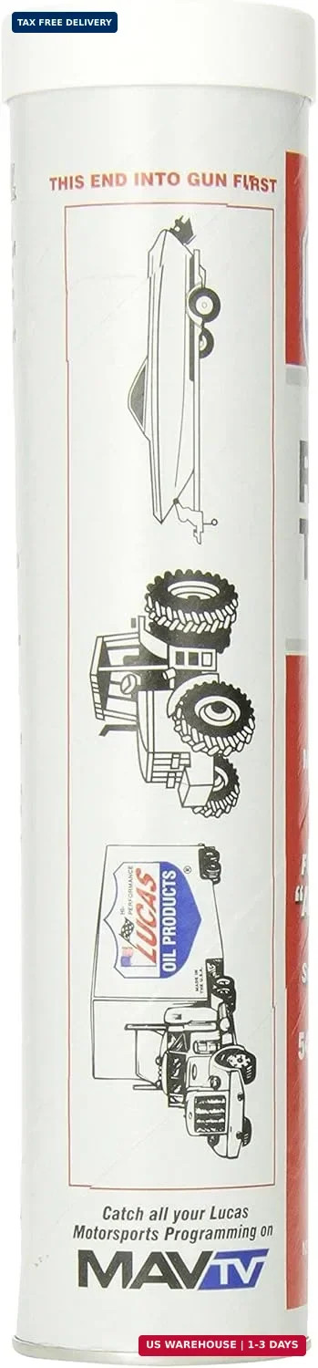 Lucas Oil 10005 Red N Tacky Grease – 14 Ounce Cartridge (Pack of 10)