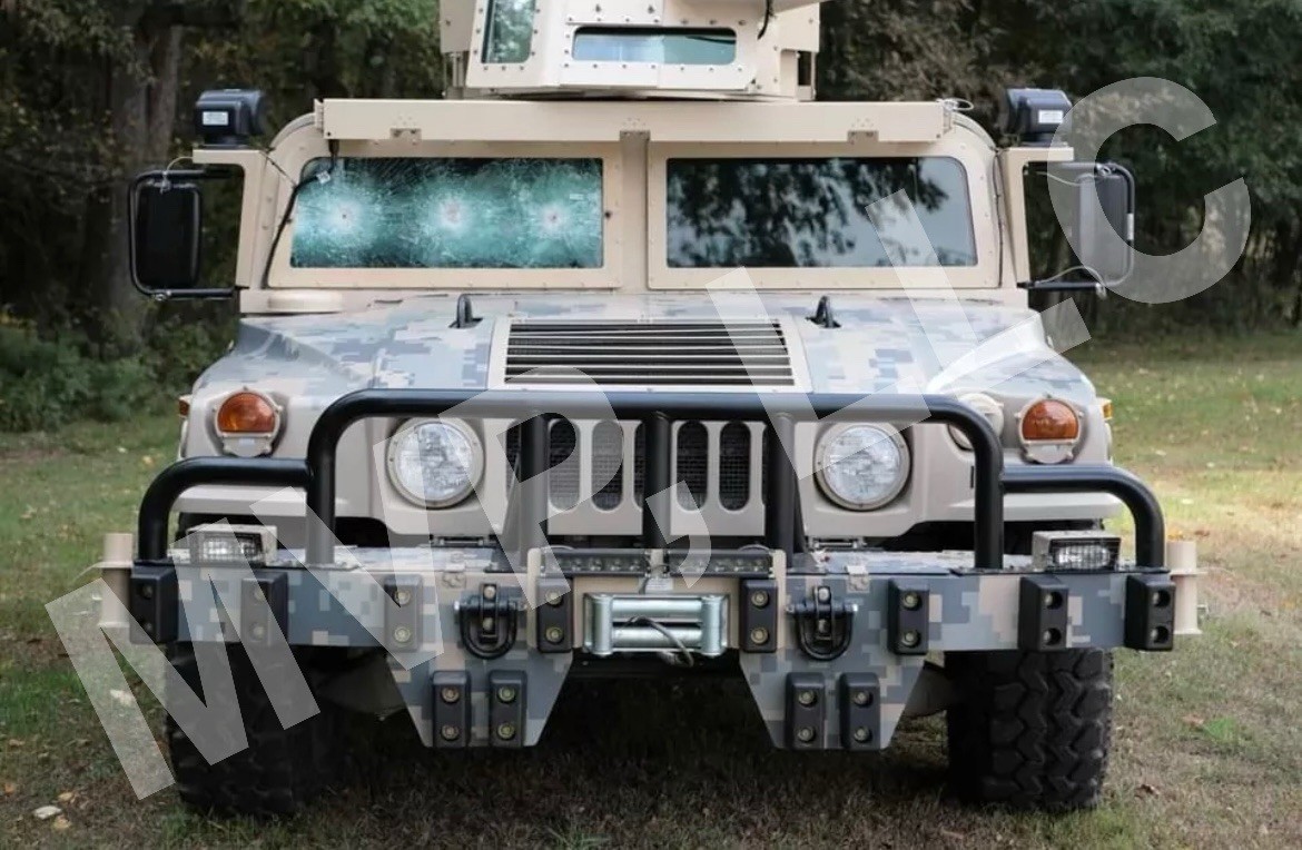 IBIS TEK Style Steel HMMWV Front Push Bumper Brush Guard “W/ Drop Down Plates”