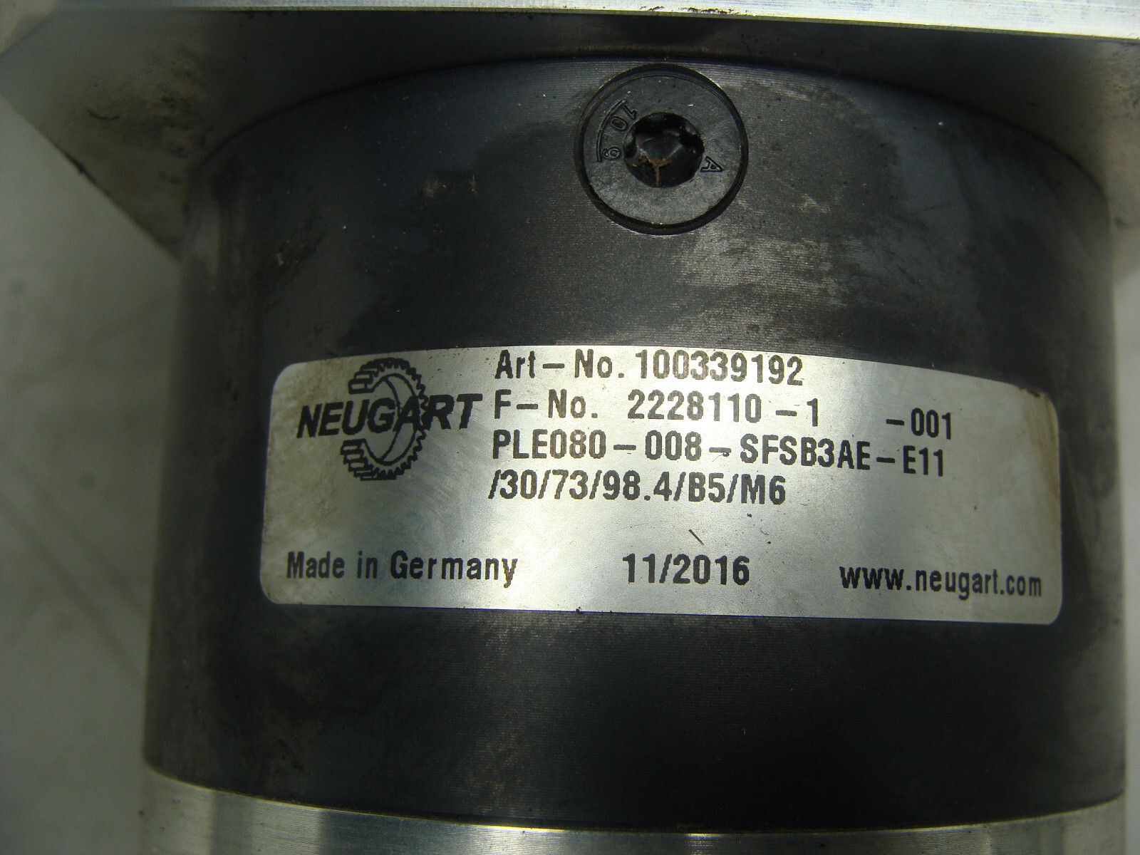 FESTO STEPPER MOTOR EMMS-ST-87-S-SEB-G2 W/NEUGART GEAR PLE080-008-SFSB3AE-E11