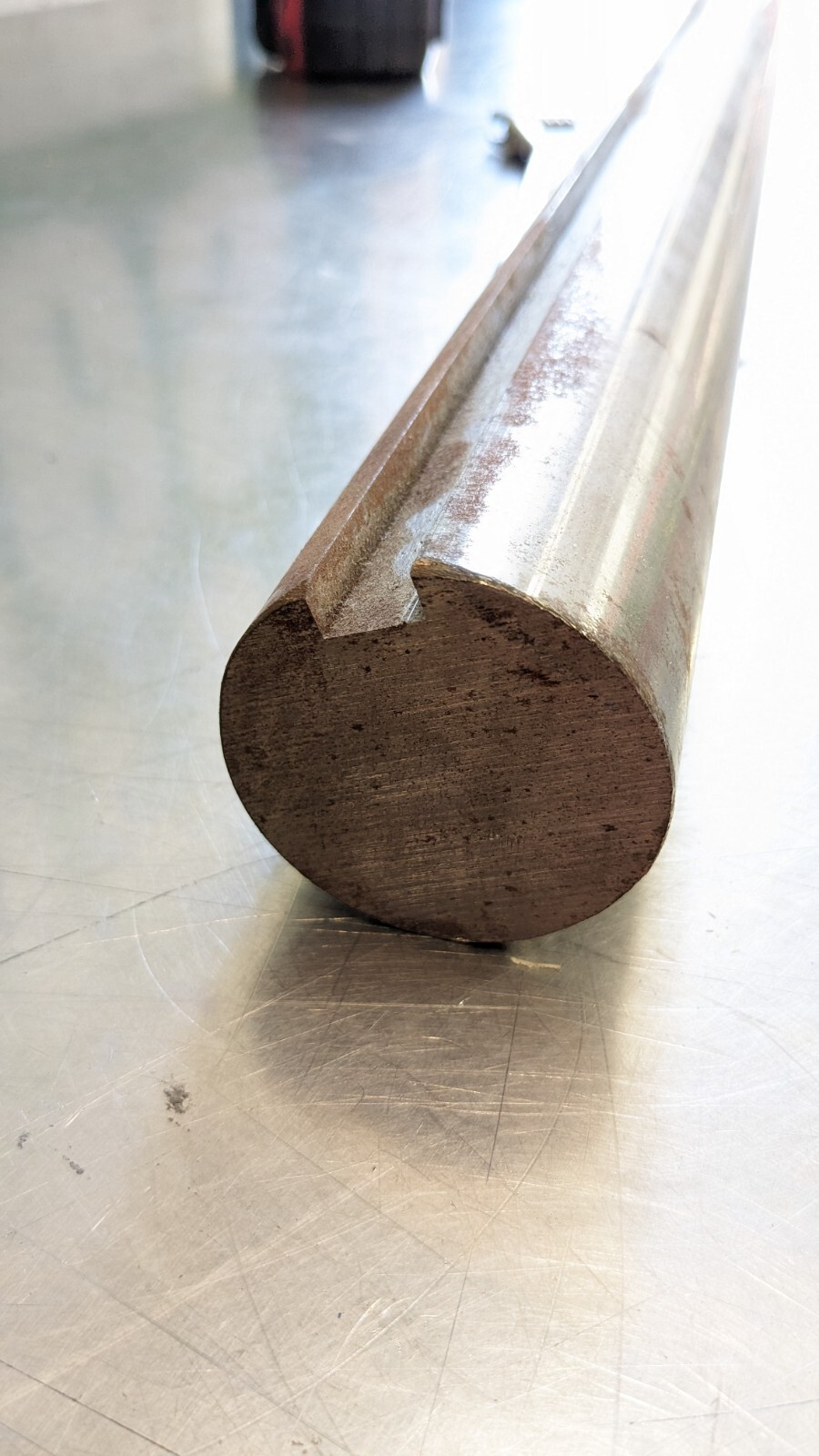 Round Linear Shafting 2.19″ Dia 48″ OAL Steel 1/2″ Key 2.19K1045ST-3