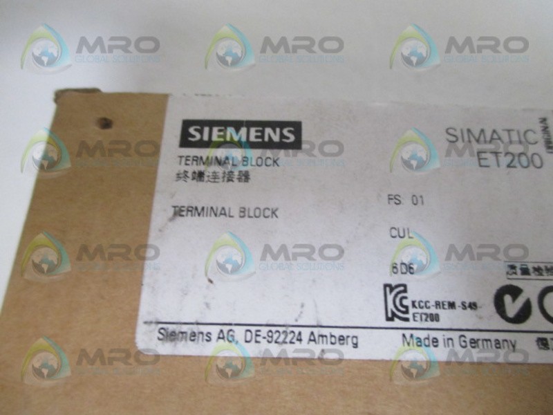 SIEMENS 6ES7 194-6CA00-0AA0 TERMINAL BLOCK NSMP