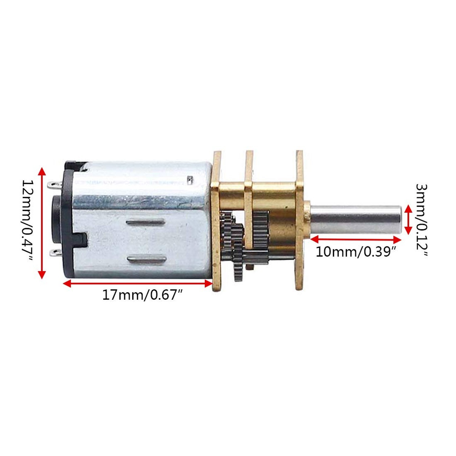 2PCS DC 6V 150RPM Speed Reduction Motor N20 3mm Shaft Mini Metal Gearwheel Ge…