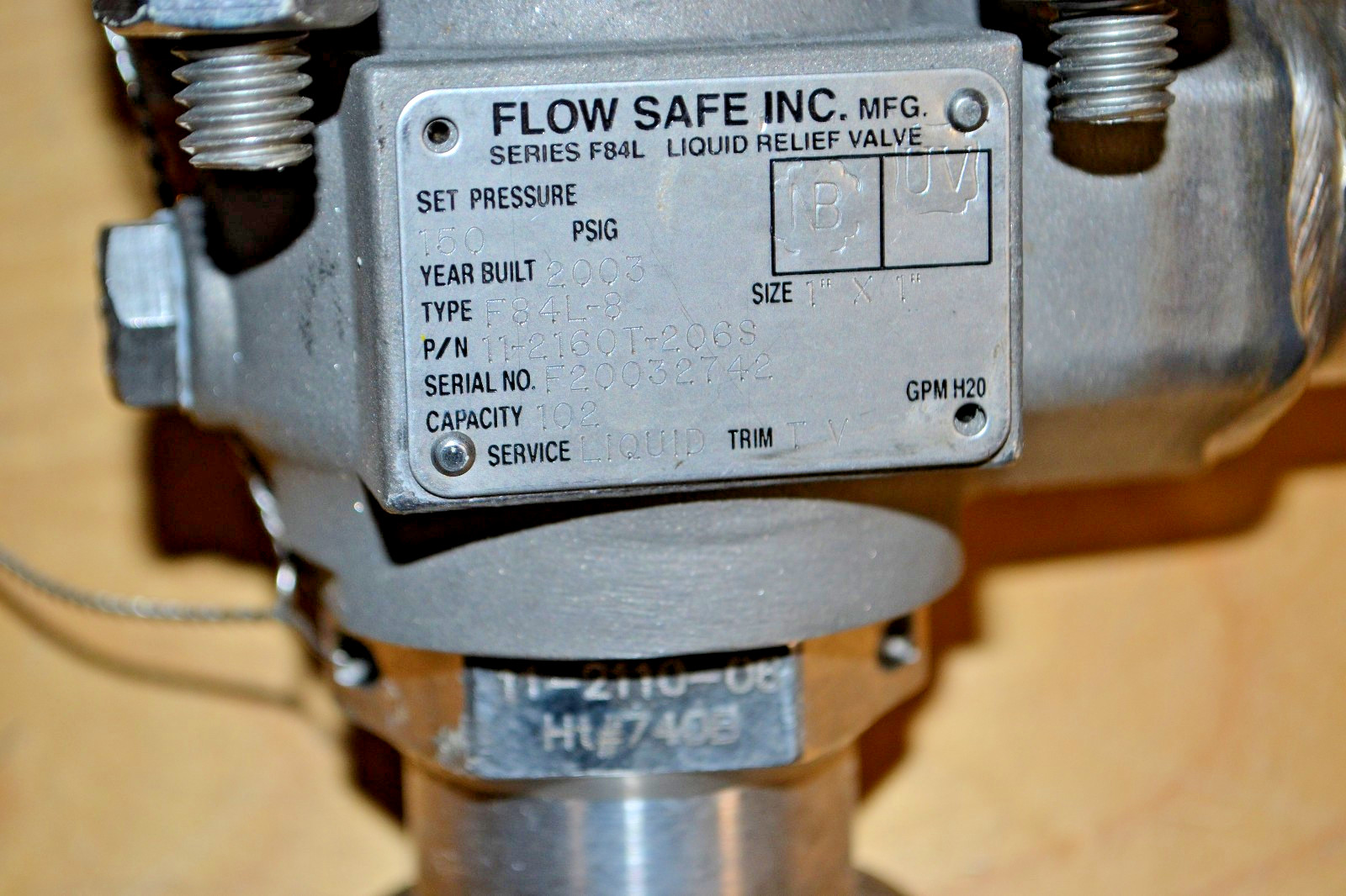 FLOW SAFE 11-2160T-206S ~ F84L-8 150PSI 1″ NSNP Series F84L Liquid Relief Valve