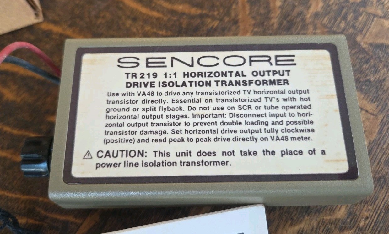 Sencore TR219 1:1 Horizontal Output Drive Isolation Transformer NOS In Box