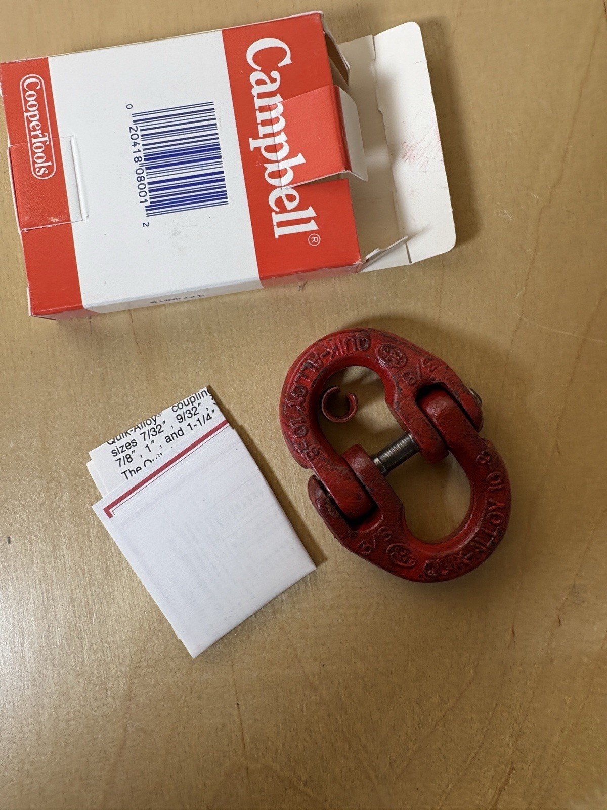 NIB NOS Campbell 3/8″ Quick Alloy Coupling Link / 7,100lbs / #577-0615