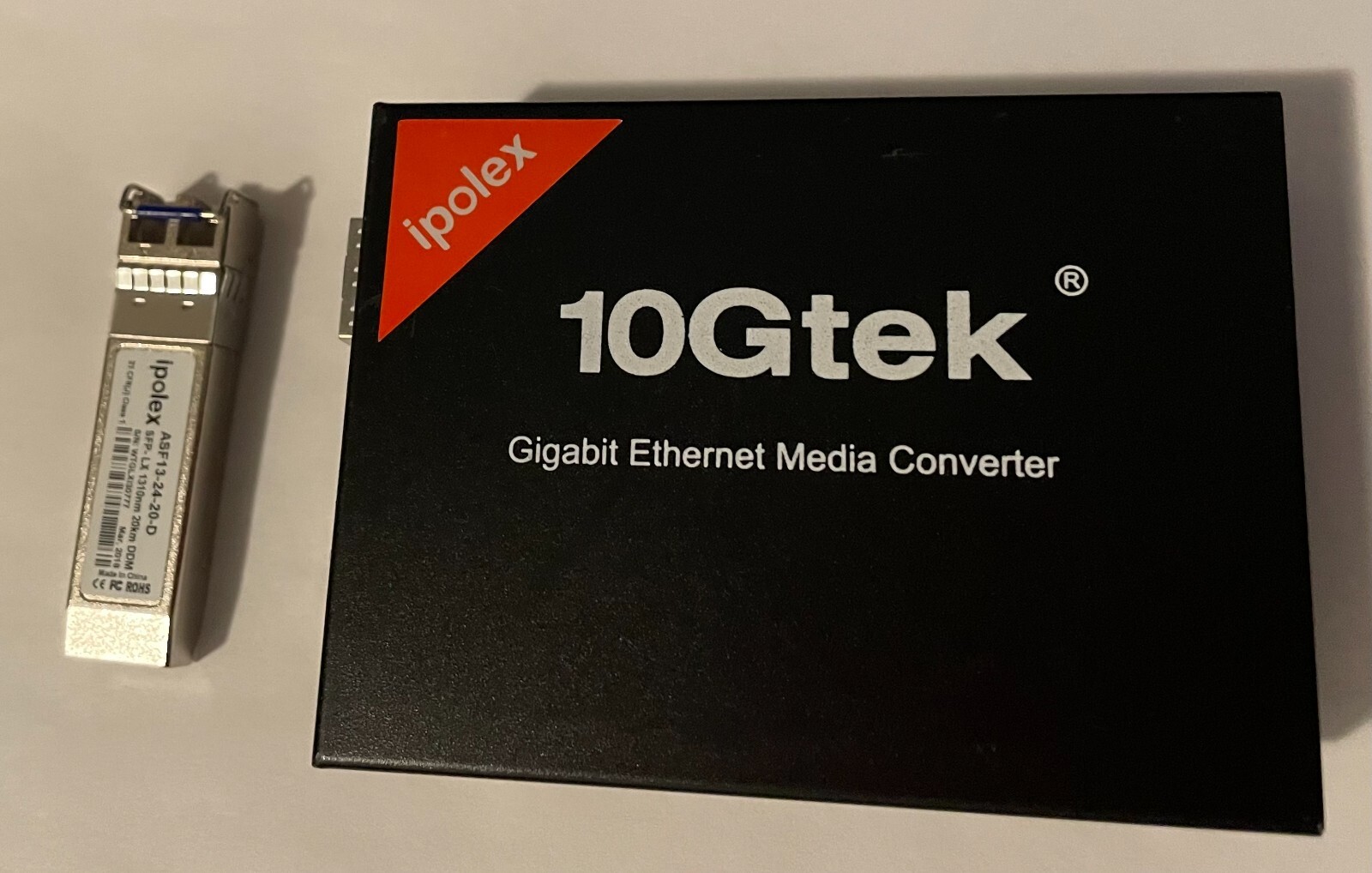 IPOLEX A7S2-33-1GX1GT-SFP/GT3 10GTEK SFP MEDIA CONVERTER WITH SFP TRANSCEIVER