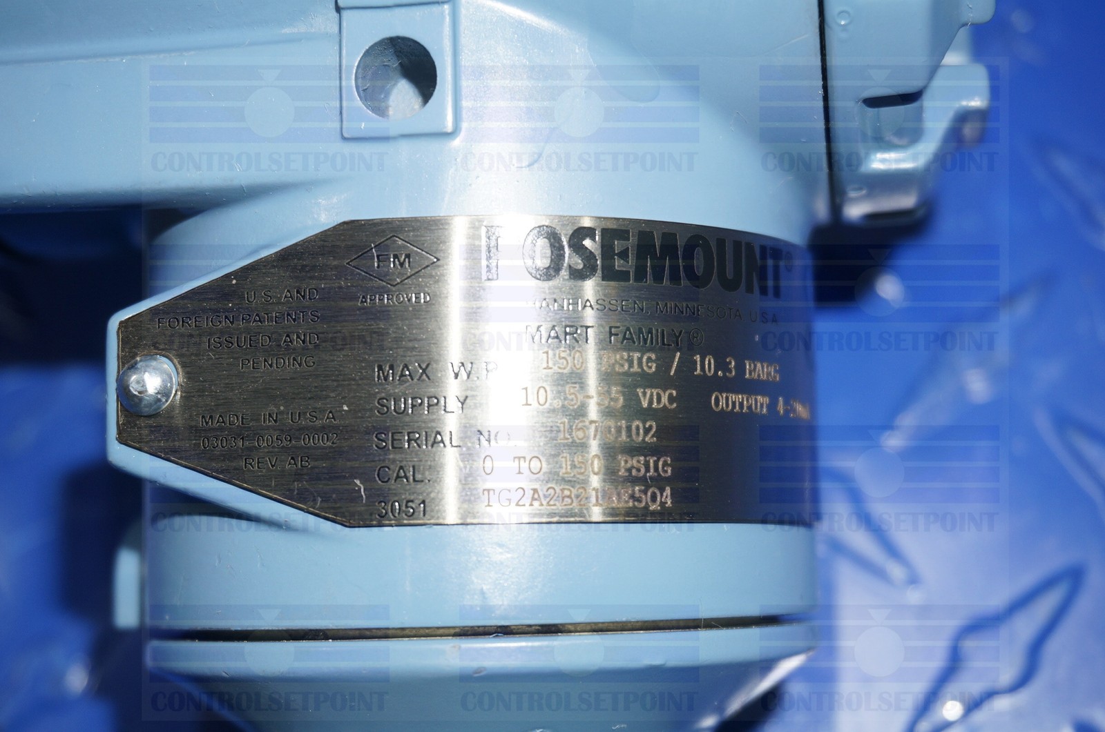 EMERSON ROSEMOUNT 3051TG2A2B21AE5Q4 PRESS TRANS 3051TG2 ITEM 70102