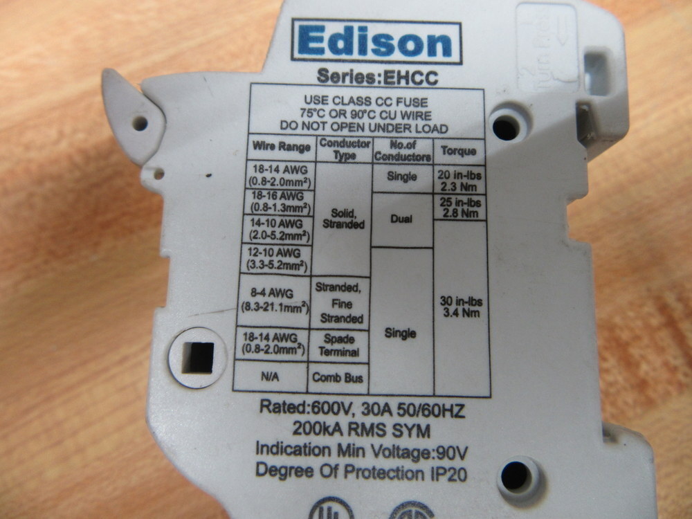 Edison EHCC Fuse Holder 3 Pole