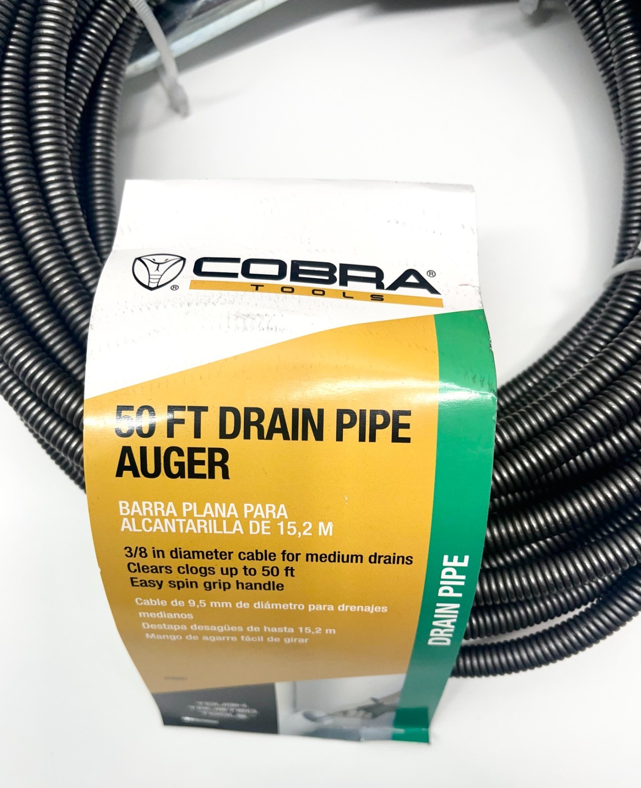 NEW – Cobra Tools 3/8″ x 50′ Drain Sewer Pipe Auger, 20500