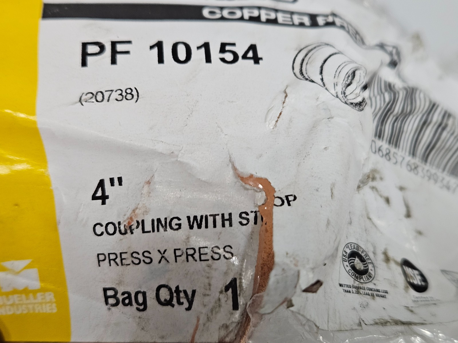 Mueller PF10154 Streamline PRS PF 10154 Large Coupling With Staked Stop 4 in