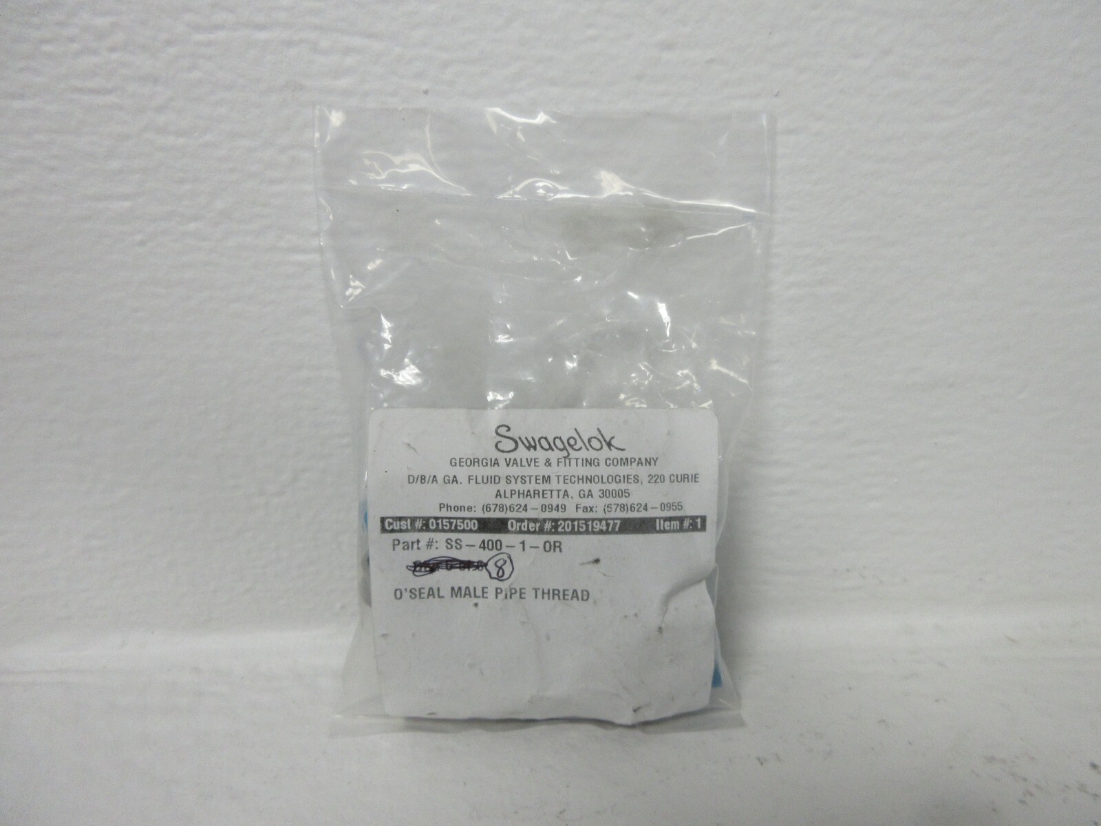 LOT OF 8 SWAGELOK SS-400-1-0R NEW O’SEAL MALE PIPE THREAD FITTINGS SS40010R