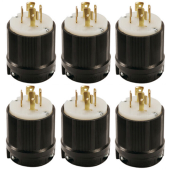 NEMA L16-20 Grounding Locking Plug, 20A 480V AC, 3 Pole 4 Wire, cUL Listed