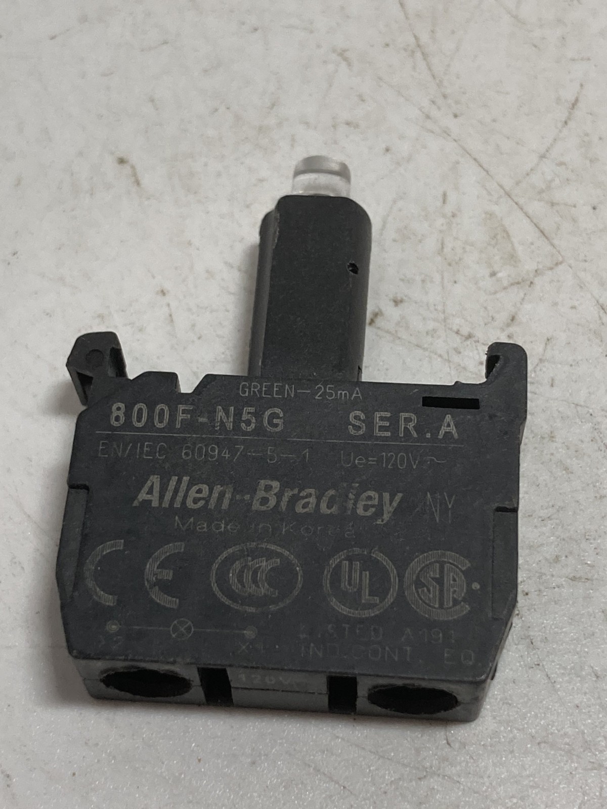 ALLEN BRADLEY 800F-N5G LIGHT MODULE LED GREEN SERIES A