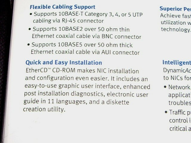 1x 3C900B-COMBO 3Com EtherLink 10 PCI Combo Network NIC