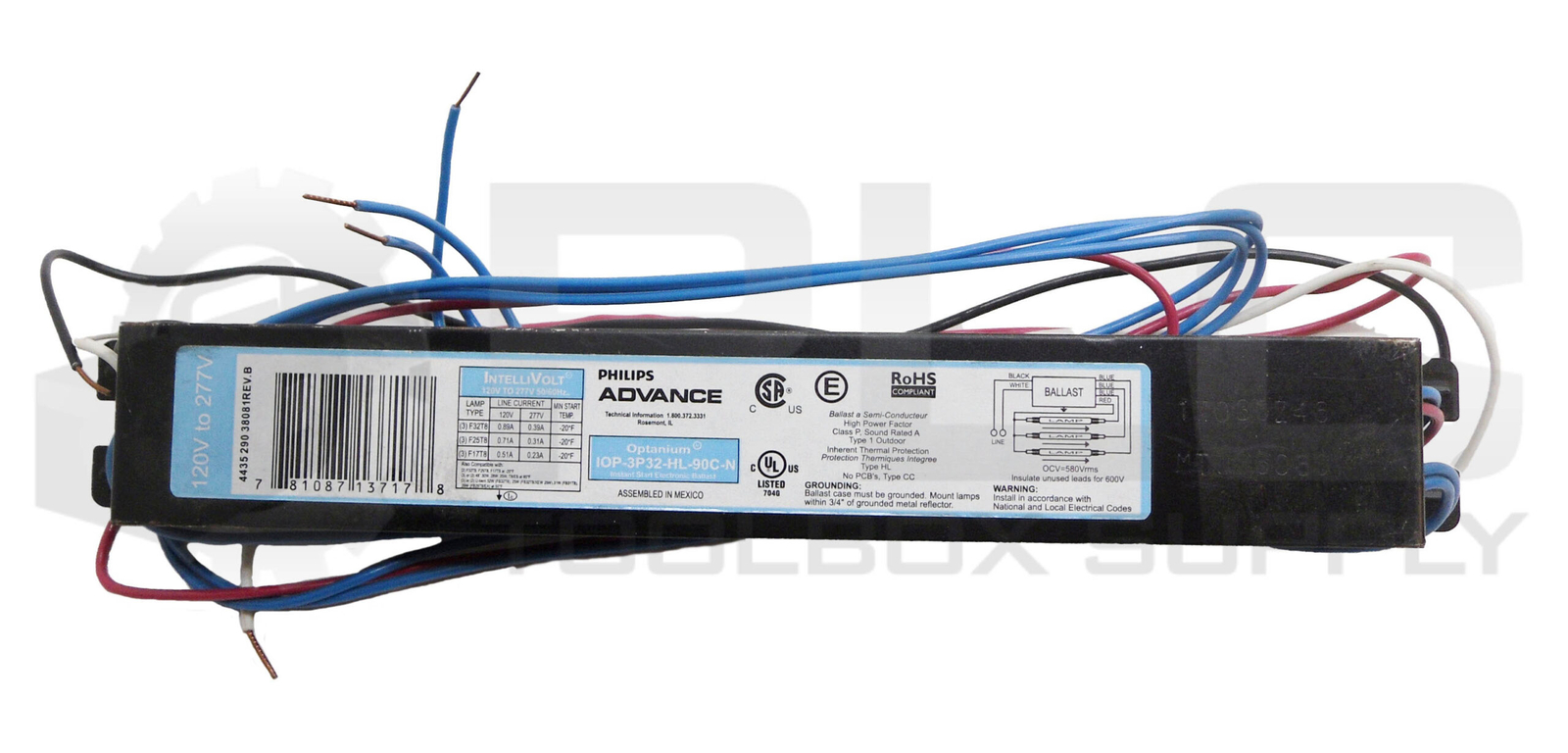 LOT OF 2 NEW PHILIPS ADVANCE IOP-3P32-HL-90C-N BALLAST 120-277V