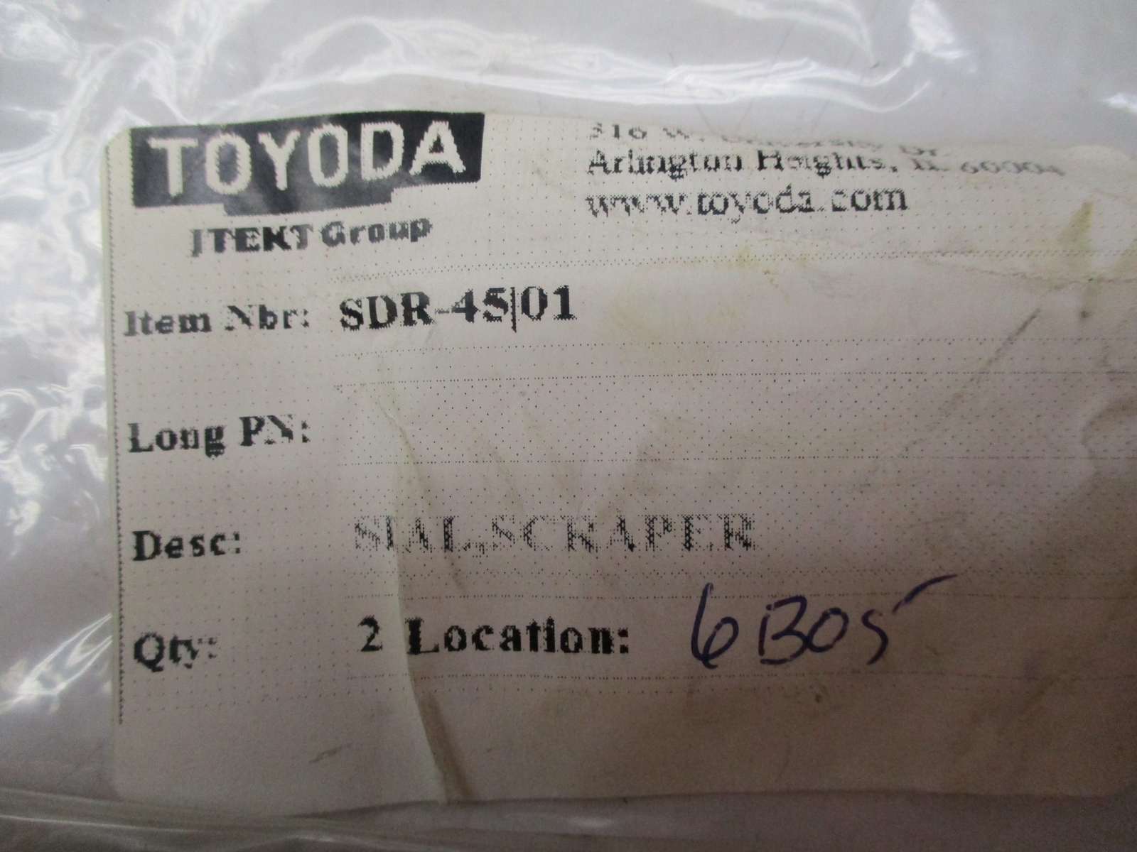 TOYODA SDR-45/01 SEAL PKG OF 2 NSMP