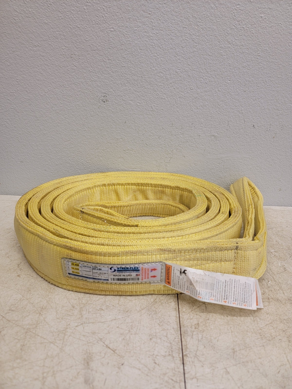 Stren-Flex Eef-4-904-20 Synthetic Web Sling, Type 3, 20 Ft L, 4 In W, Nylon,
