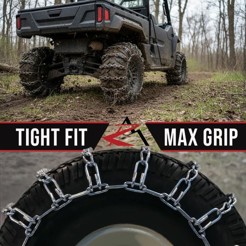 2 Link TIRE Chains 18X6.50-8 18X650-8 18X650X8 18-6.5-8 Tractor Rider Snowblower