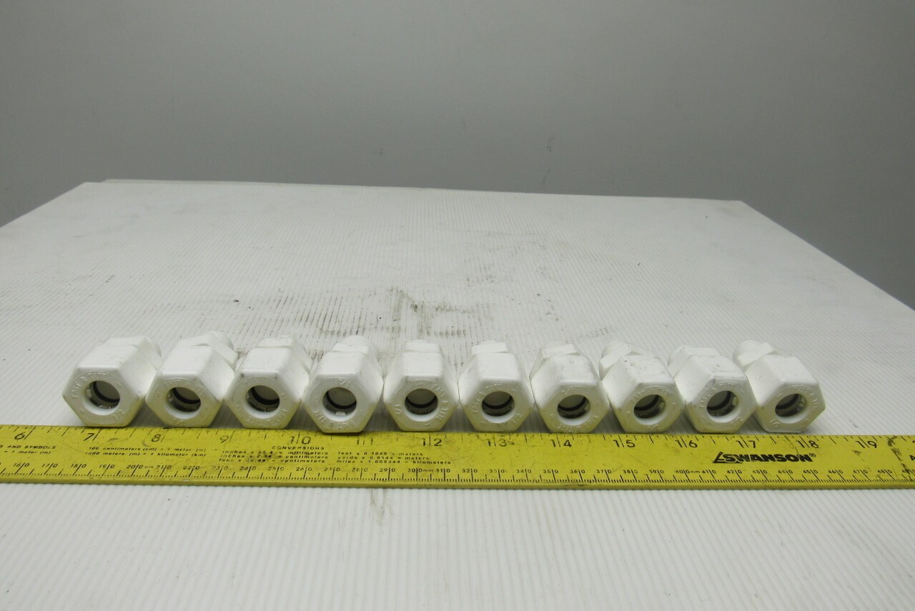 Parflex W8MC6 1/2″ Nylon Compression Tube To 3/8″ Pipe Fittings Lot Of 10