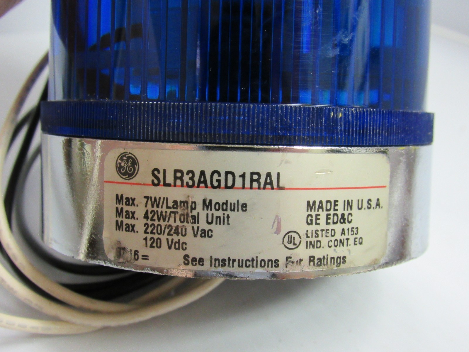 General Electric GE LED Light Tower Beacon SLR3AGD1RAL 7W Lamp 42W Total