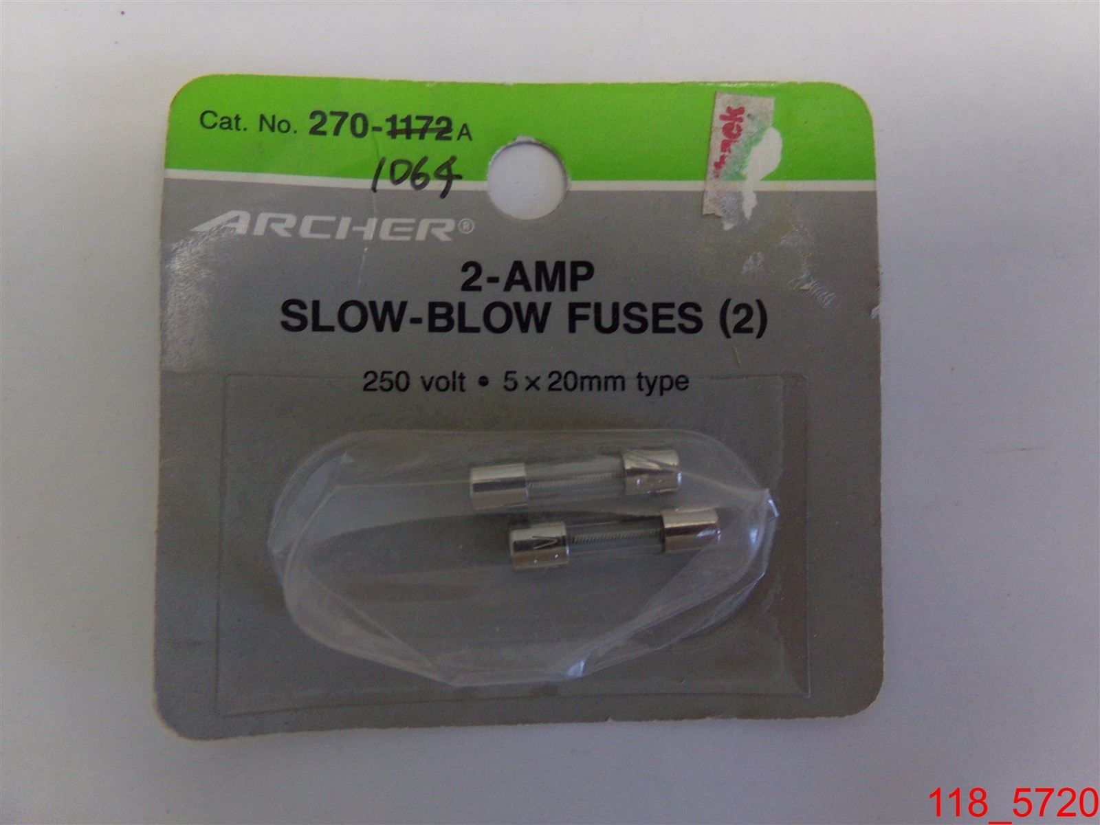 Qty=6: (3 pks of 2) Radio Shack 270-1064 2-Amp Slow Blow Fuses 250V 5x20mm type