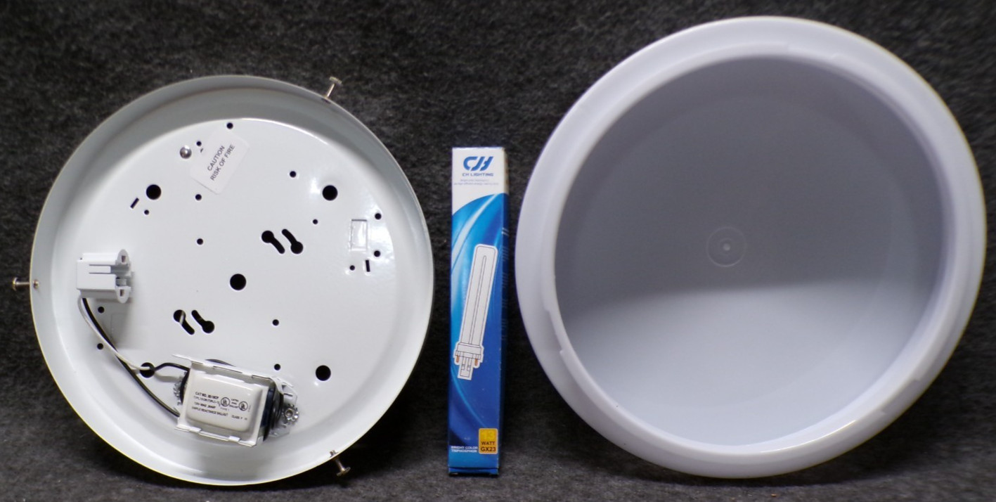 White Round Ceiling Light Fixture Fluorescent Luminaire Model #111