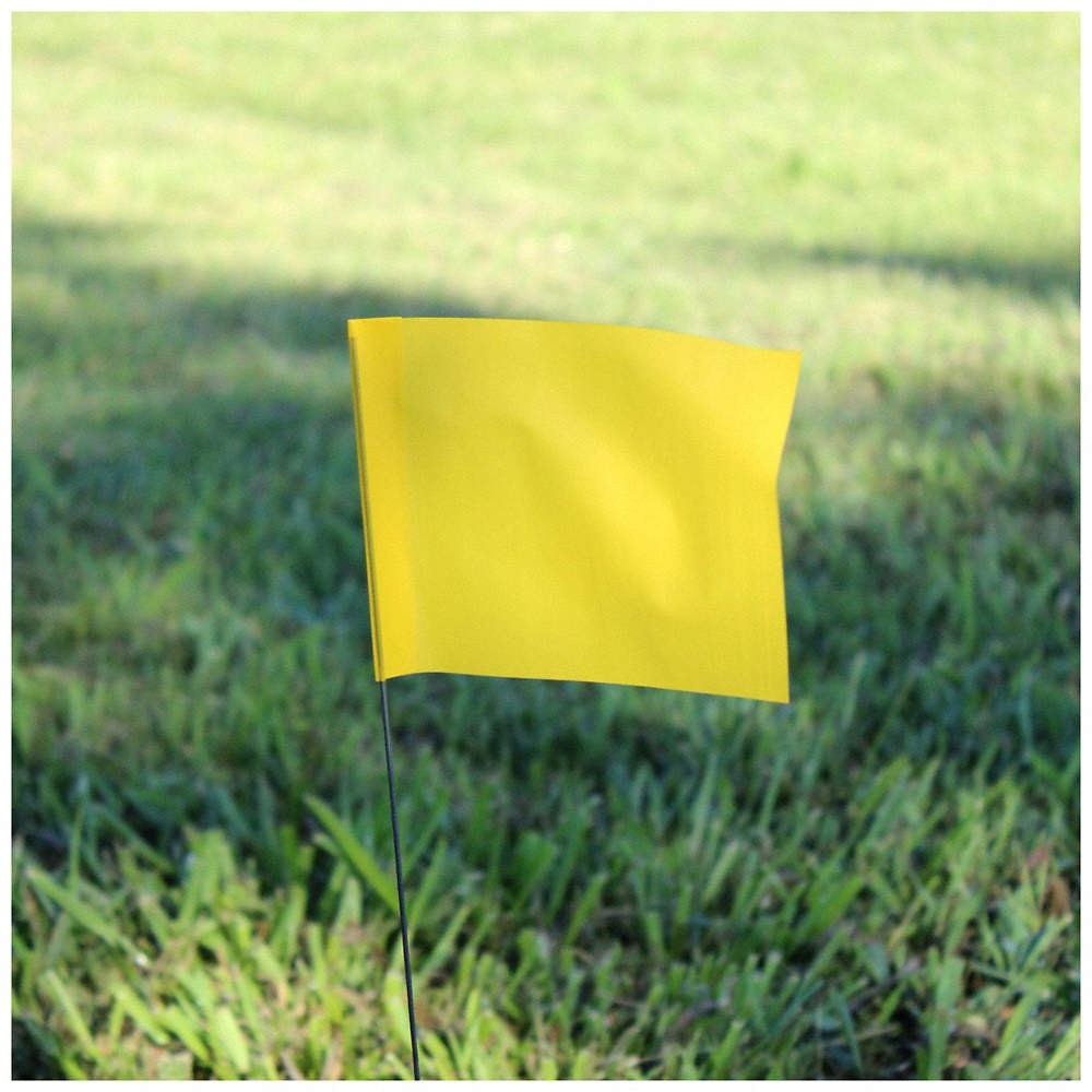 GRAINGER APPROVED 2318Y-200 Marking Flag,18″, Yellow,PVC,PK100 3JUT3