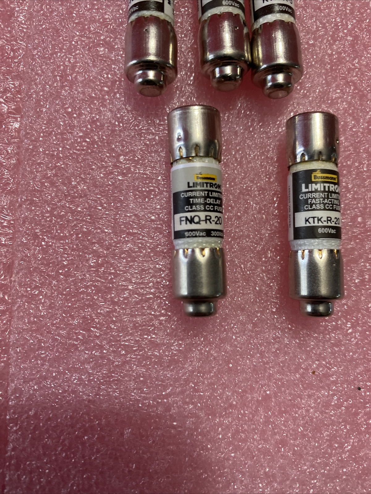 Limitron Fuses KTL-R-6 Lot of Three, One FNQ-R-20, One KTR-R-20
