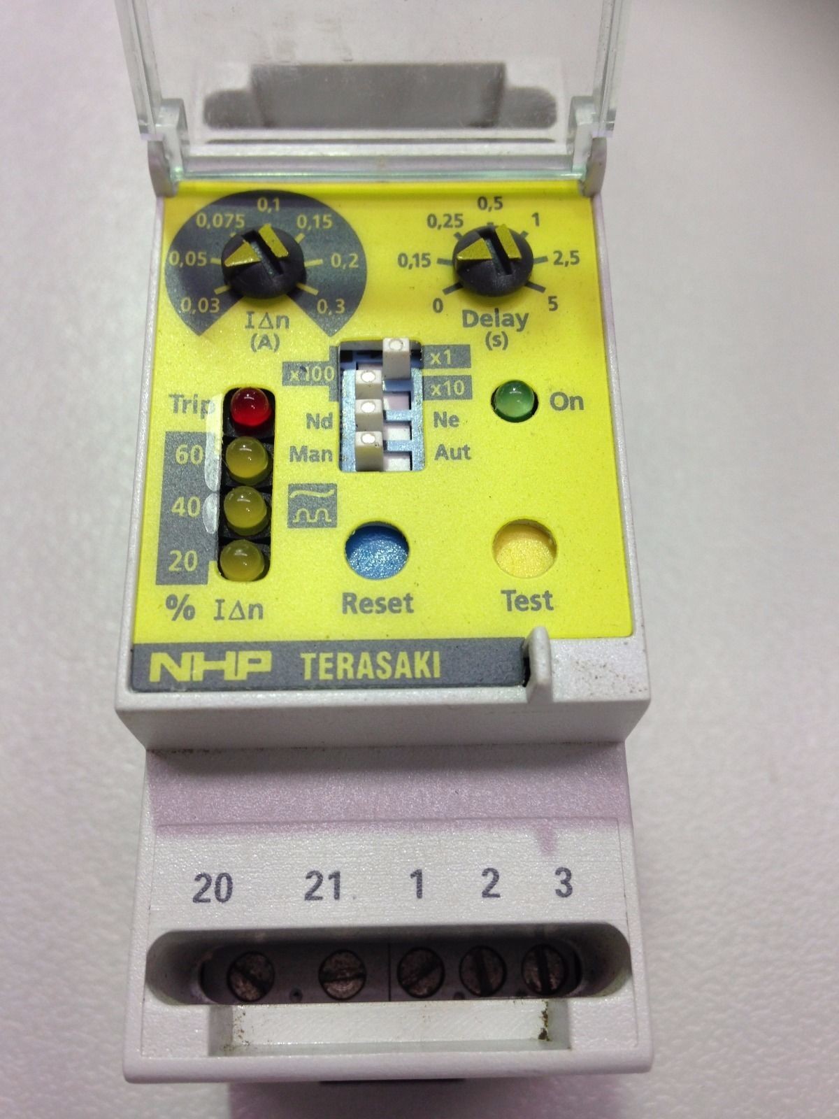 NHP Terasaki RD3AF12N Earth Leakage Relay Delta Din 2 Pole A115V 0,03-30A RD3A
