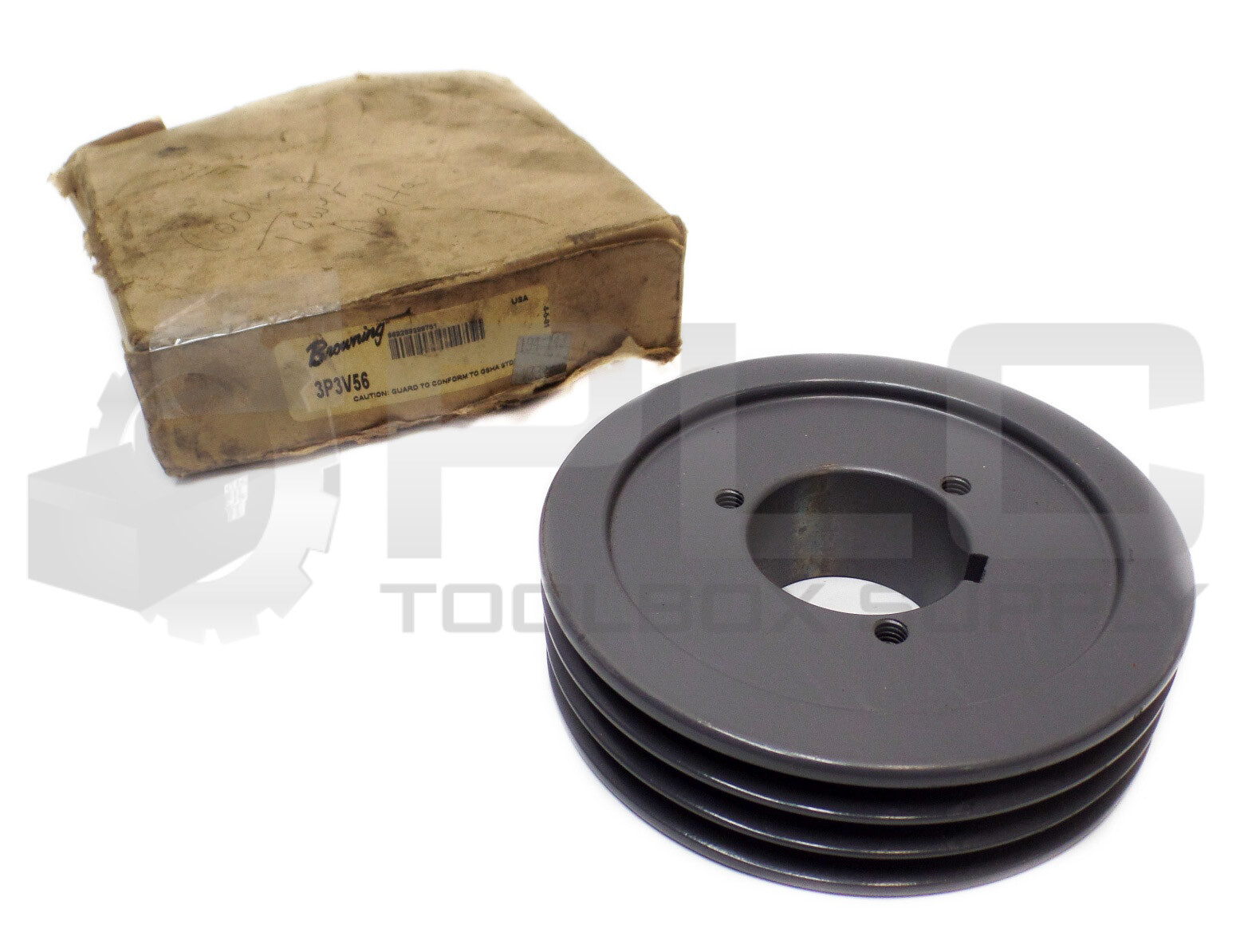 NEW BROWNING 3P3V56 3 GROOVE SHEAVE PULLEY, SPLIT TAPER BUSHED BORE