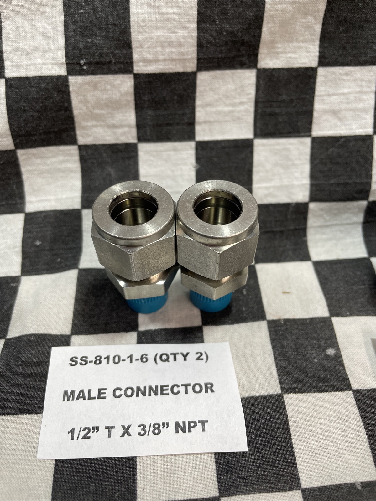 SWAGELOK MALE CONNECTOR, SS-400-1-12, SS-810-1-8, SS-810-1-6, LOT OF 5