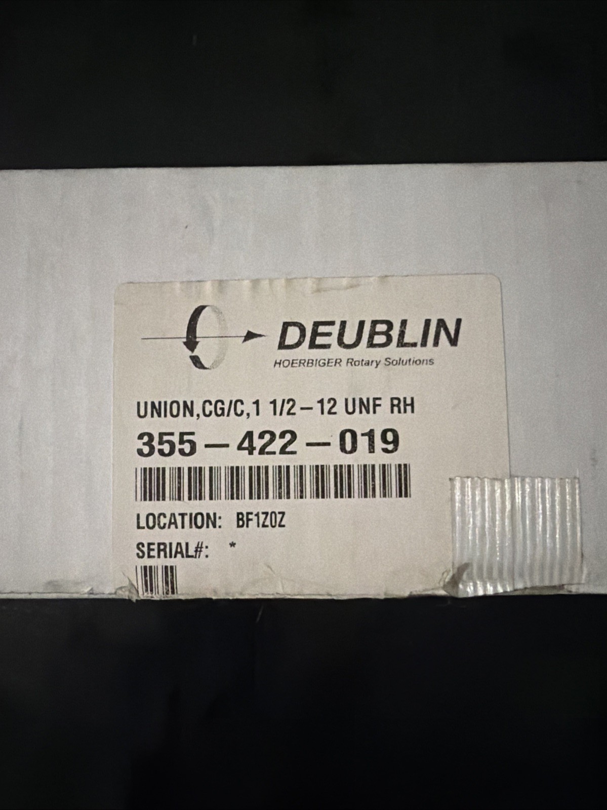 Deublin 355-422-019 rotary union 1- 1/2- 12