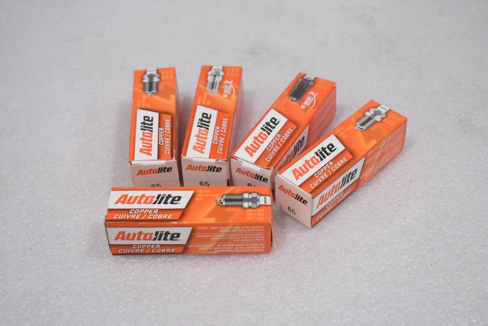 AUTOLITE 65 COPPER SPARK PLUG NASCAR PERFORMANCE (LOT OF 5)