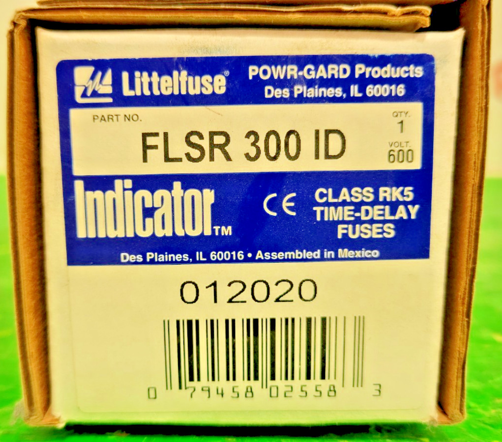 5️ LITTLEFUSE CLASS RK5 TIME DELAY FFLSR 300ID PESSCO OFFERING 1 G102125-3-12 🗽