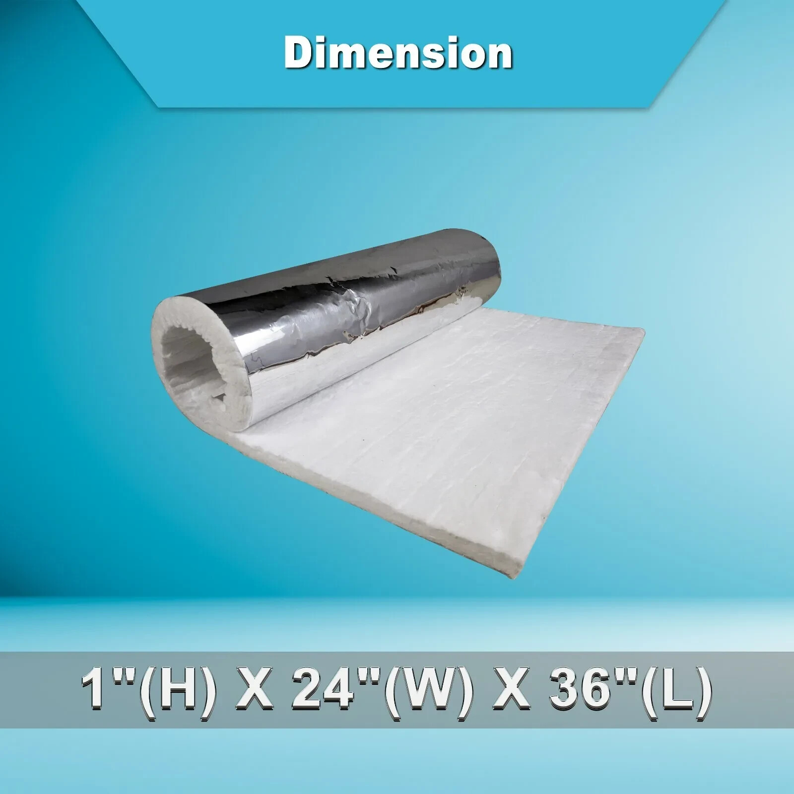 Foil Faced Ceramic Blanket 2300F 8# 1″ x 24″ x 36″ HVAC Duct Insulation