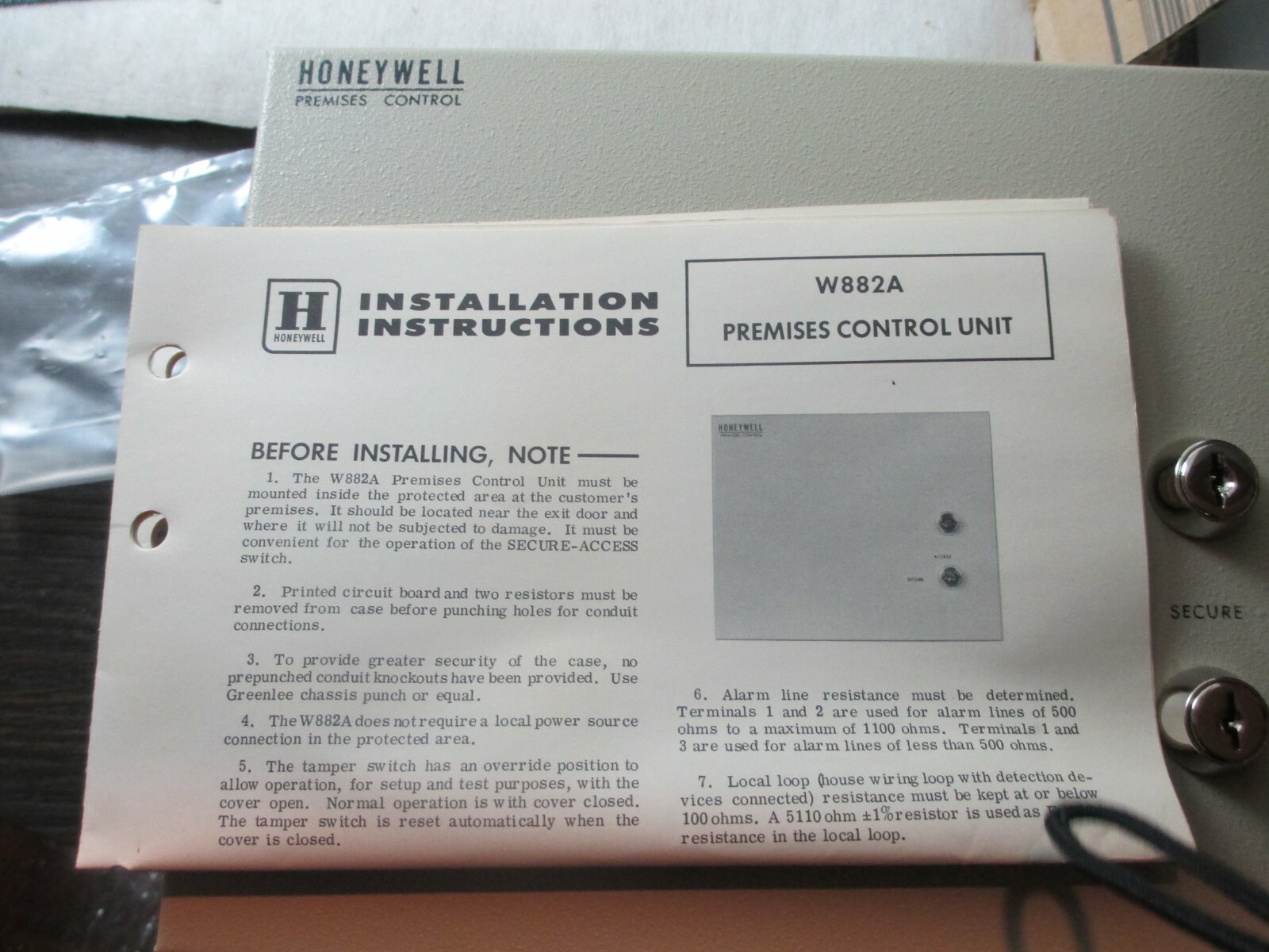 Honeywell W882A1002 14001359-002