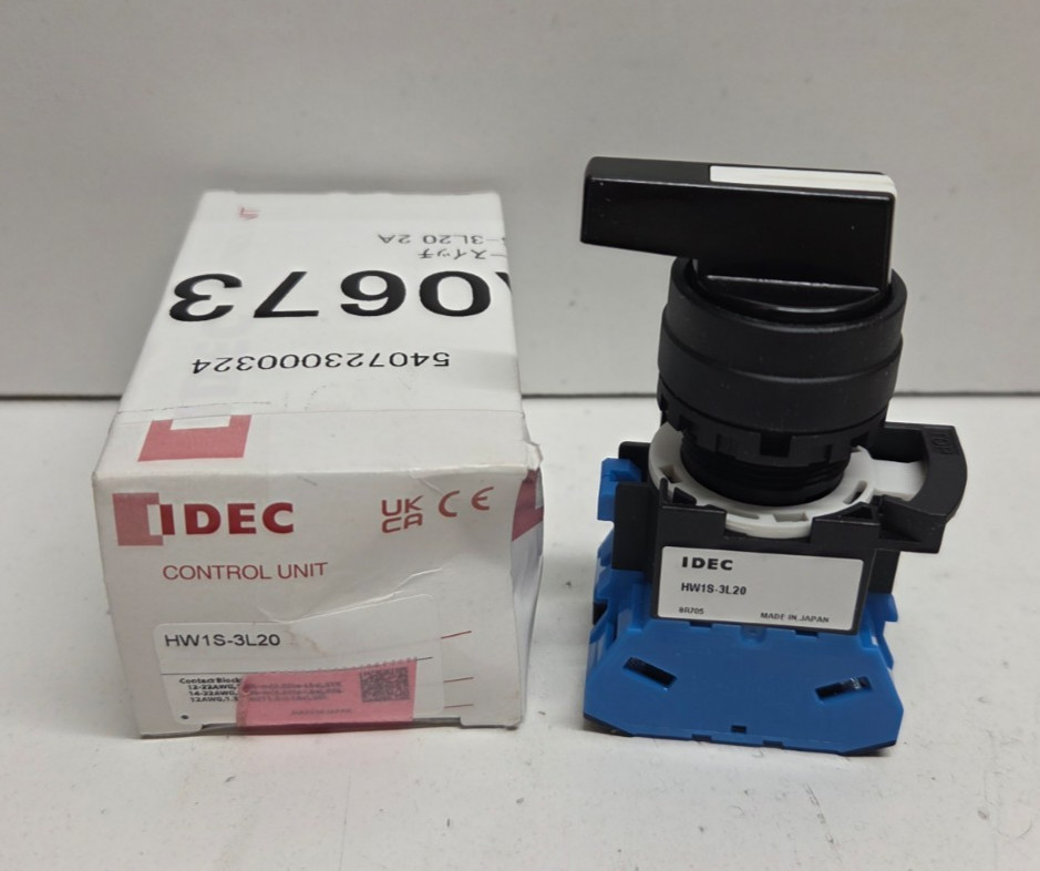 NEW IN BOX! IDEC 3-POSITION MAINTAINED SELECTOR SWITCH HW1S-3L20