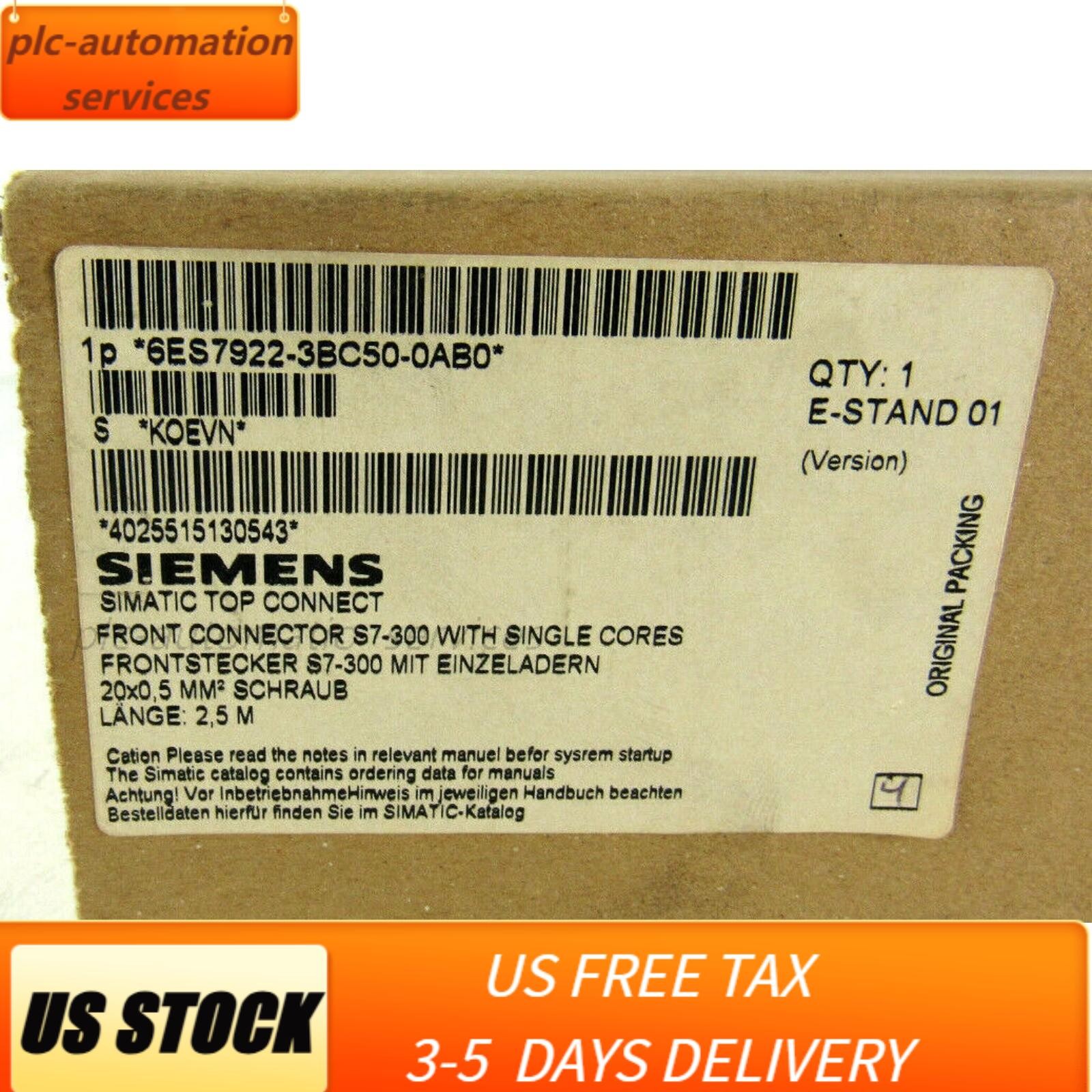 New Siemens Simatic S7 SITOP Connection 6ES7922-3BC50-0AB0 6ES79223BC500AB0
