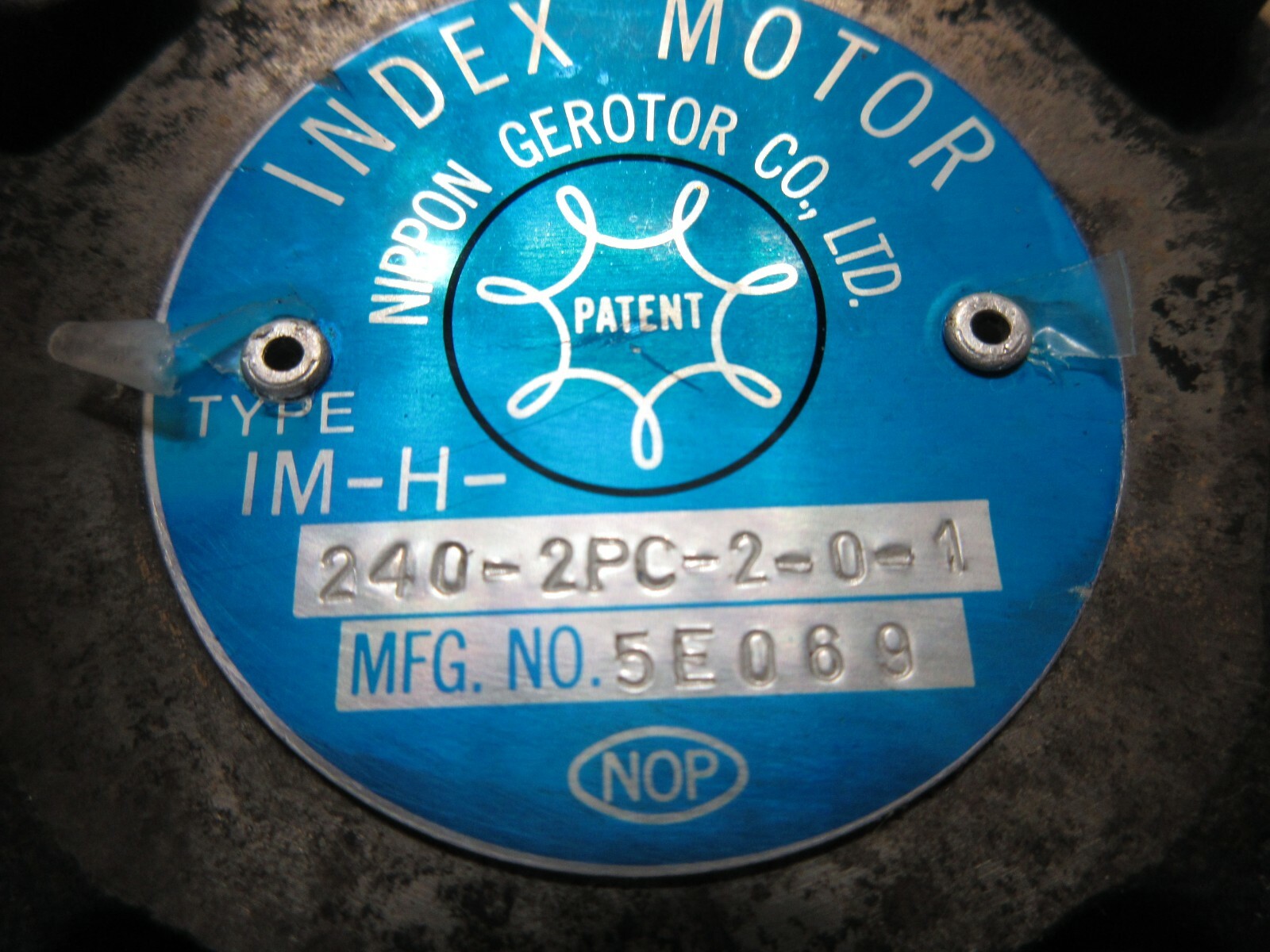 NIPPON INDEX MOTOR IM-H-240-2PC-2-0-1 MFG 5E069 1M-H-240-2PC-2-0-1 WARRANTY