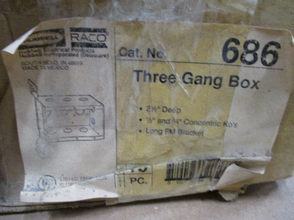Hubbell 686 Three Gang Box (Pack of 10)