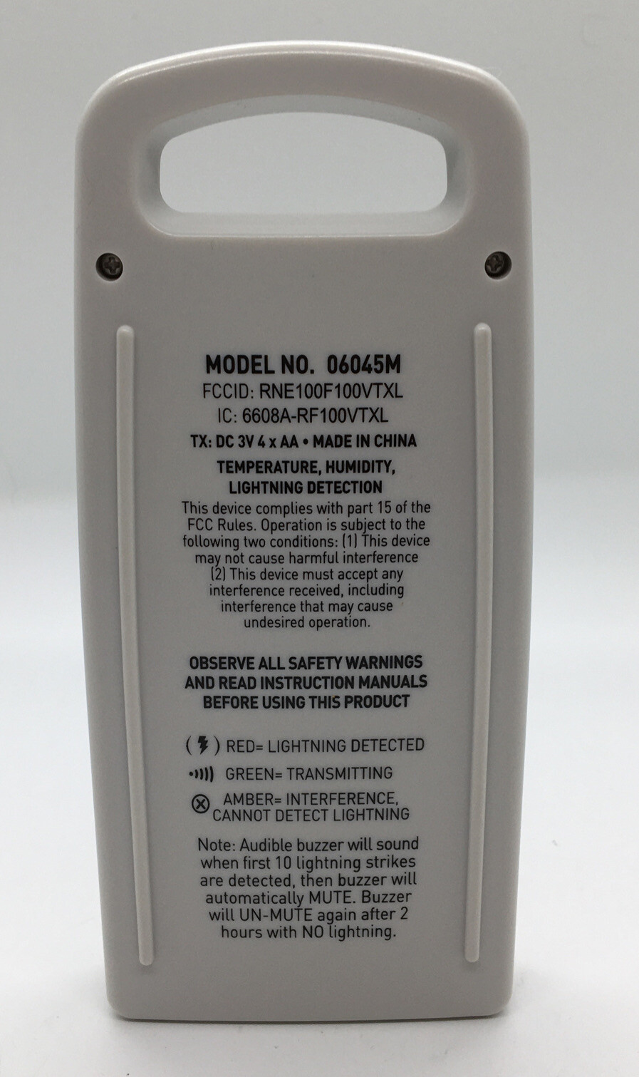 ACURITE 01021MCB Weather Station w/Rain Gauge & Lightening Detection NOB