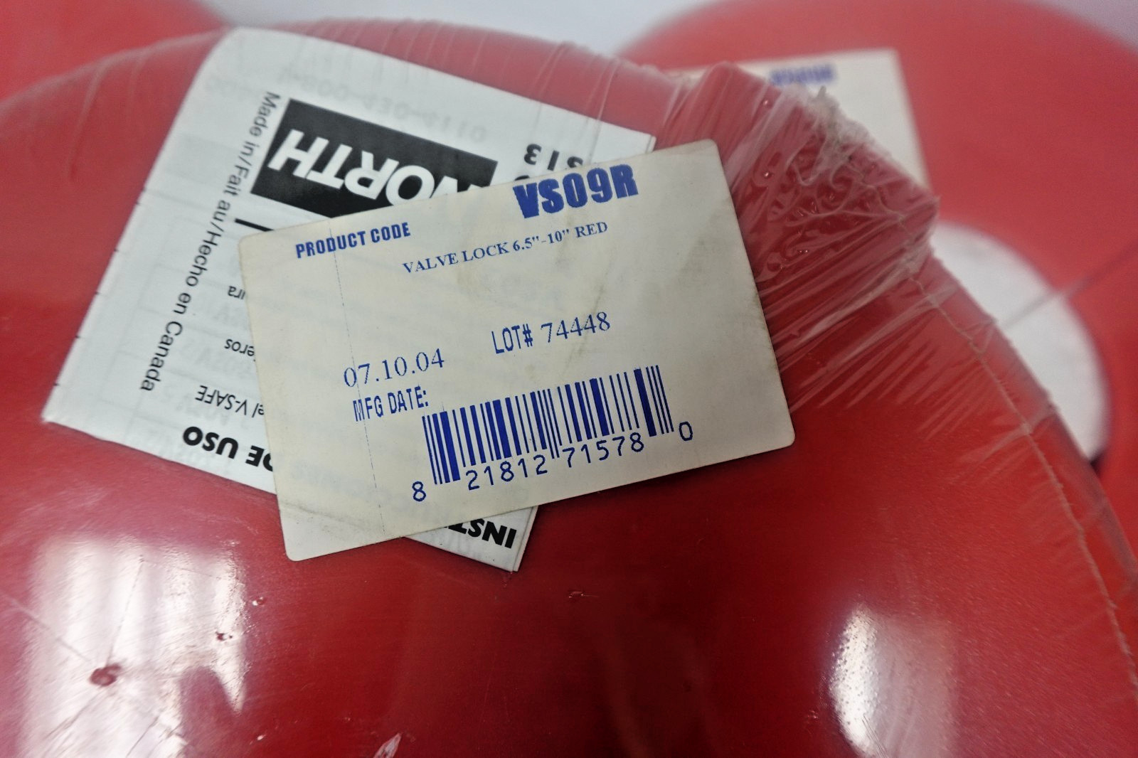 North VS09R Red Wheel Valve Lockout 6.5″-10″ Lot of 3