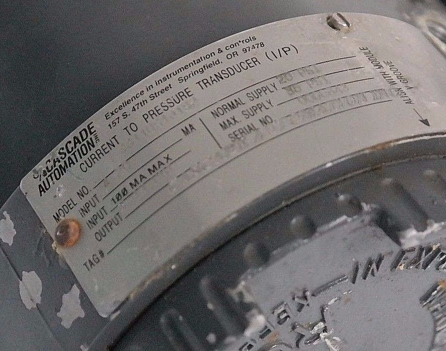 CASCADE AUTOMATION 3311DS1J1B2 PRESSURE TRANSMITTER